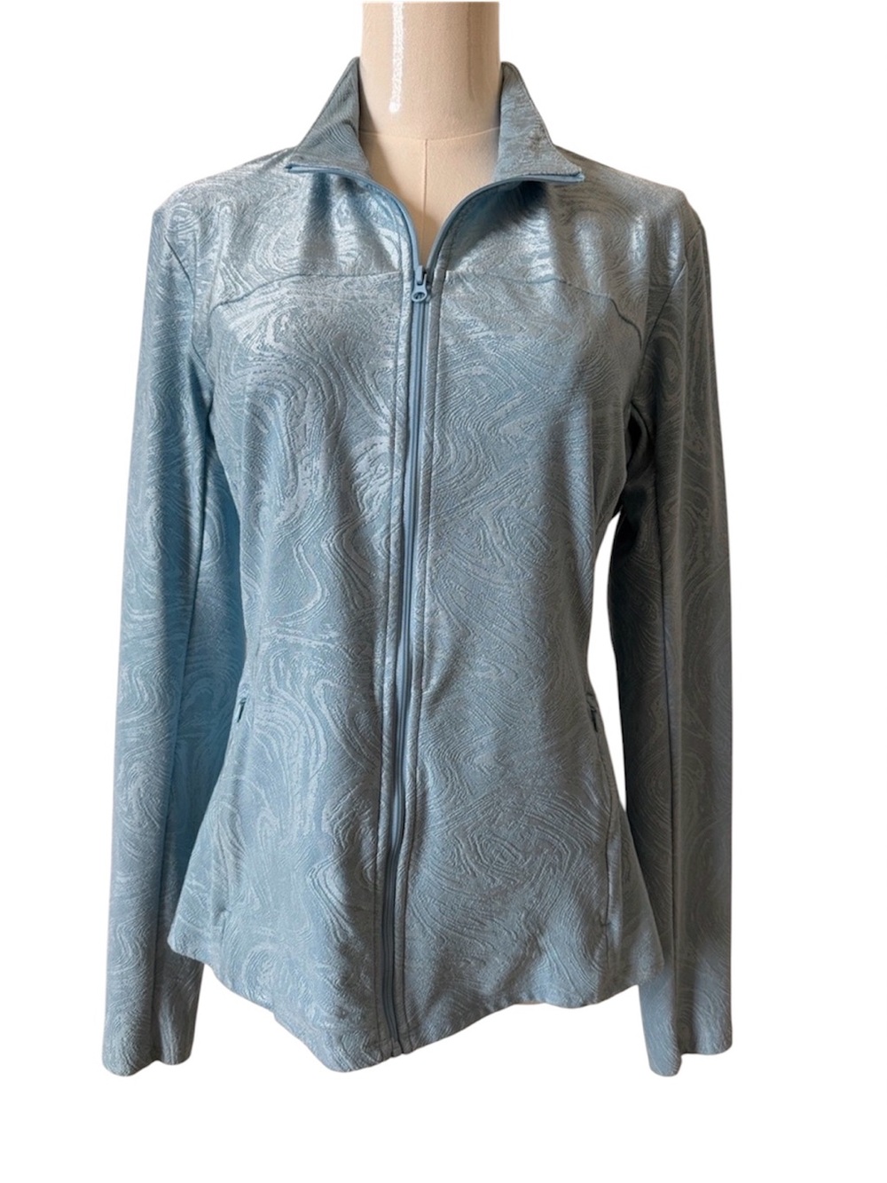 Foray Golf Aqua Full Zip Front Textured Jacket Size M